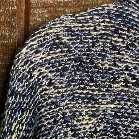 Jolt women’s sweater in blue white tan maroon lace size Large coastal boho - Picture 6 of 13